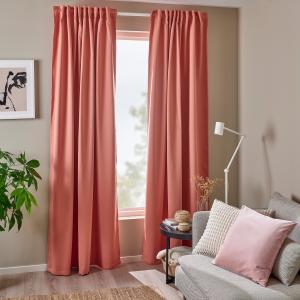 IKEA - cortinas semiopacas, 1 par, rosa, 145x300 cm - Hemos…
