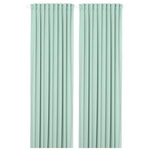 IKEA - cortinas semiopacas, 1 par, verde claro, 145x300 cm…