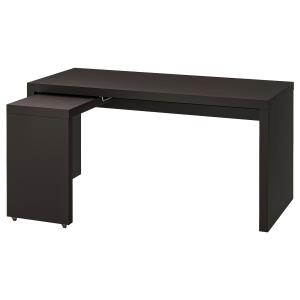 IKEA - escritorio con tablero extraíble, negro-marrón, 151x…