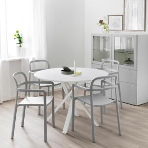 IKEA - mesa, blancoefecto piedra blanco, 105 cm blanco/efec…