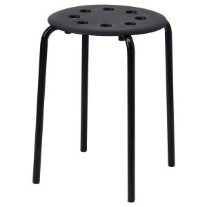 IKEA - taburete, negro, 45 cm negro bajo apilable