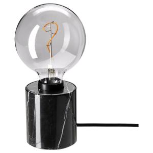 IKEA - MOLNART lámpara mesa bombilla, negrovidrio transpare…
