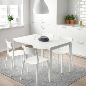 IKEA - JANINGE mesa y 4 sillas, blancoblanco, 125 cm - blan…