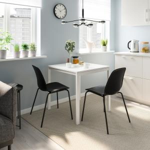 IKEA - LIDÅS mesa y dos sillas, blanco blanconegro negro, 7…