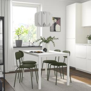 IKEA - ÖSTANÖ mesa y 4 sillas, blanco blancoRemmarn verde o…