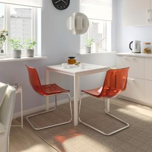 IKEA - TOBIAS mesa y dos sillas, blanco blancocromado marró…