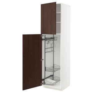 IKEA - Armario escobero / limpieza blanco/Sinarp marrón 60x…