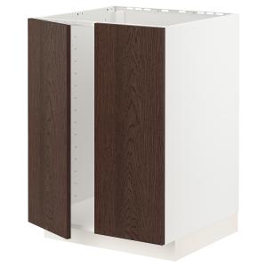IKEA - Armario fregadero cocina 2pt blanco/Sinarp marrón 60…