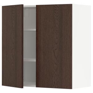 IKEA - Aparador con baldas2pt blanco/Sinarp marrón 80x80 cm