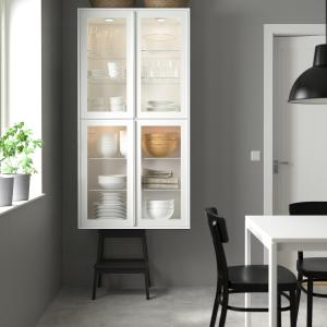IKEA - Aparador con baldas y puerta vidrio blanco/Hejsta vi…