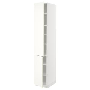 IKEA - armario alto con baldas y 2 puertas, blancoVallstena…