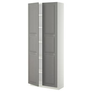 IKEA - armario alto con baldas, blancoBodbyn gris, 80x37x20…