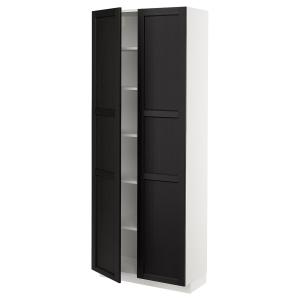 IKEA - armario alto con baldas, blancoLerhyttan tinte negro…