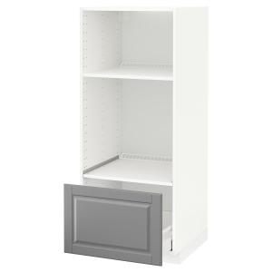 IKEA - Armario alto horno microondas cajón, blanco, Bodbyn…