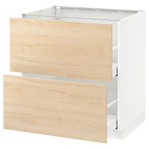IKEA - Armario bajo cocina 2 cajones, blanco, Askersund efe…