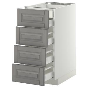 IKEA - Armario bajo cocina 5 cajones, blanco, Bodbyn gris,…