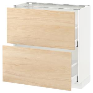 IKEA - Armario bajo cocina con 2 cajones, blanco, Askersund…