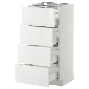 IKEA - Armario bajo cocina con 4 cajones, blanco, Ringhult…