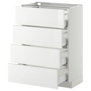 IKEA - Armario bajo cocina con 4 cajones, blanco, Ringhult…