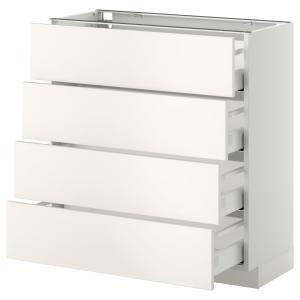 IKEA - Armario bajo cocina con 4 cajones, blanco, Veddinge…