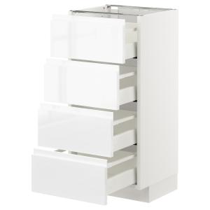 IKEA - Armario bajo cocina con 4 cajones blanco/Voxtorp alt…