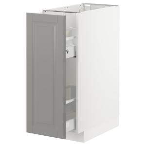 IKEA - Armario bajo cocina extraíble, blanco, Bodbyn gris,…