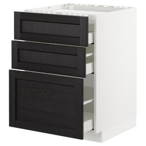 IKEA - Armario bajo para placa 3 cajones, blanco, Lerhyttan…