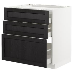 IKEA - Armario bajo para placa 3 cajones, blanco, Lerhyttan…