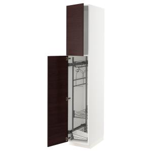 IKEA - Armario escobero blanco Askersund/marrón oscuro lami…