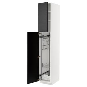 IKEA - Armario escobero blanco Askersund/marrón oscuro lami…