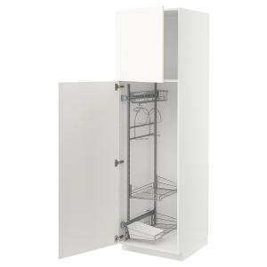METOD armario escobero, blanco/Vallstena blanco, 60x60x200 cm - IKEA