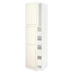IKEA - Armario cocina alto blanco/Bodbyn hueso 60x60x220 cm