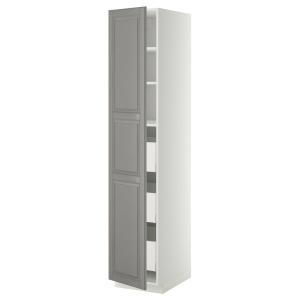 IKEA - Armario cocina, blanco, Bodbyn gris, 40x60x200 cm bl…