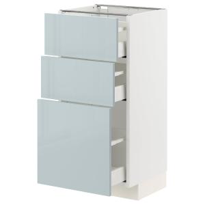 IKEA - Armario bajo cocina 3 cajonesblanco/Kallarp azul gri…