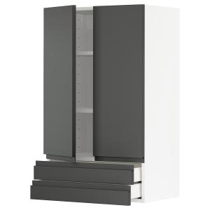 IKEA - Aparador 2pt2cj blanco/Voxtorp gris oscuro 60x100 cm