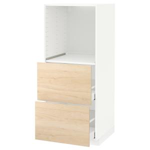 IKEA - Armario alto horno con 2 cajones, blanco, Askersund…