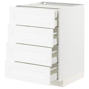 IKEA - Armario bajo 5 cajones y 4 frentes, blanco blanco En…