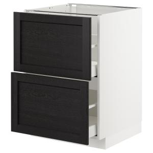 IKEA - Armario bajo cocina 2 cajones, blanco, Lerhyttan tin…