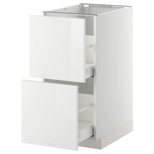 IKEA - Armario bajo cocina 2 cajones, blanco, Ringhult blan…