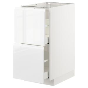 IKEA - Armario bajo cocina 2 cajones, blanco, Voxtorp alto…