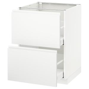 IKEA - Armario bajo cocina 2 cajones, blanco, Voxtorp blanc…
