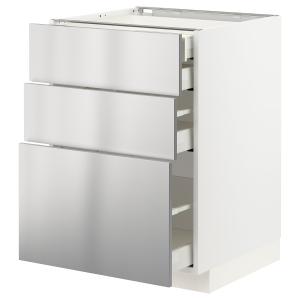 IKEA - armario bajo cocina 4 cajones, blancoVårsta acero in…