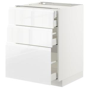 IKEA - Armario bajo cocina 4 cajones, blanco, Voxtorp alto…