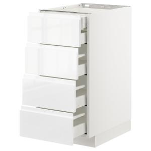 IKEA - Armario bajo cocina 5 cajones, blanco, Voxtorp alto…