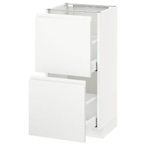 IKEA - Armario bajo cocina con 2 cajones, blanco, Voxtorp b…