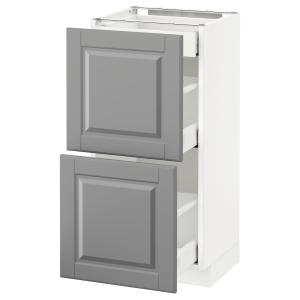 IKEA - Armario bajo cocina con 3 cajones blanco/Bodbyn gris…