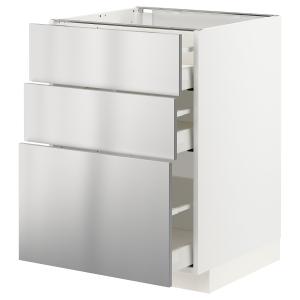 IKEA - armario bajo cocina con 3 cajones, blancoVårsta acer…