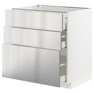 IKEA - armario bajo cocina con 3 cajones, blancoVårsta acer…