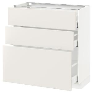 IKEA - Armario bajo cocina con 3 cajones, blanco, Veddinge…