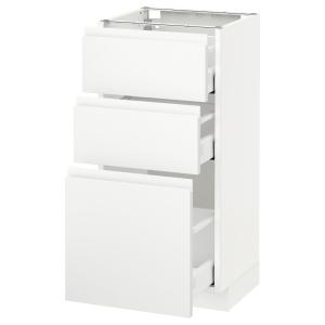 IKEA - Armario bajo cocina con 3 cajones blanco/Voxtorp bla…